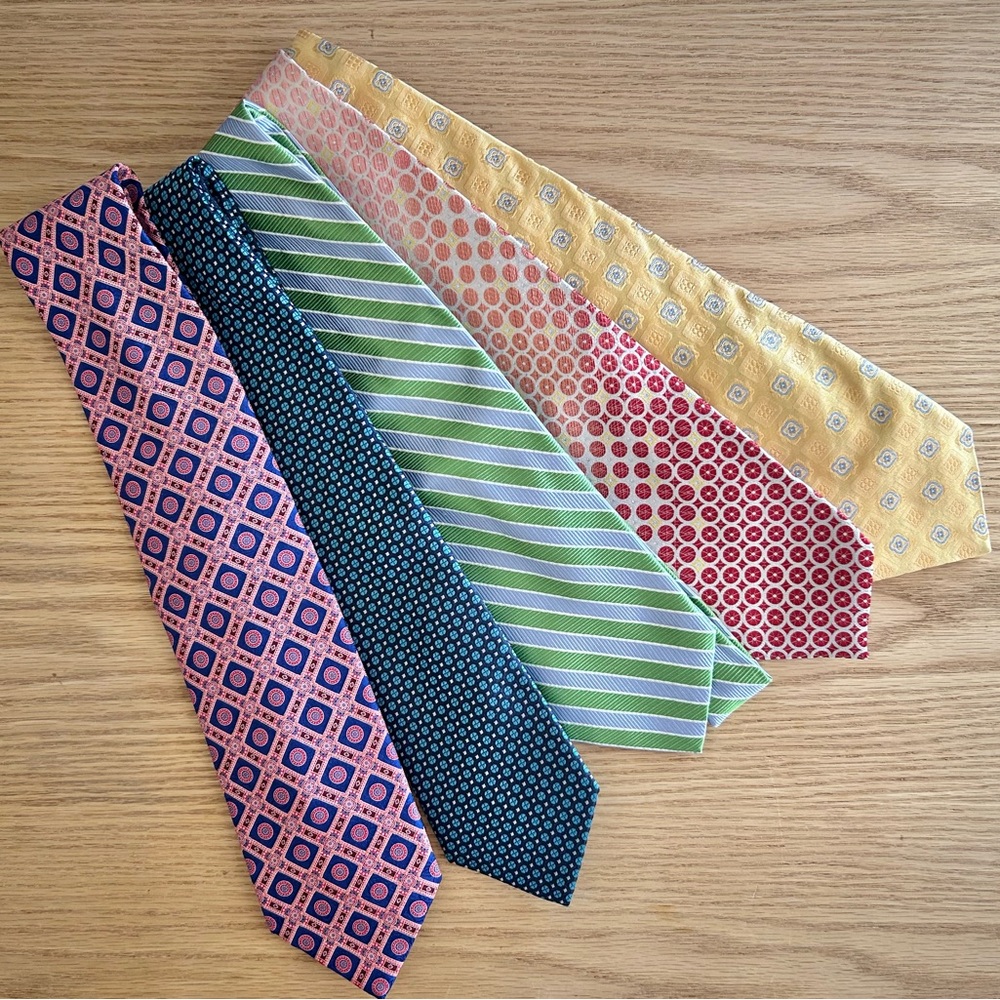 Designer Men's Tie Set - blues, pinks, greens, yellows